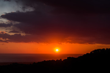 This is a capture of a sunset in Beirut and you can see the orange color formed by the sun and the beautiful horizon
