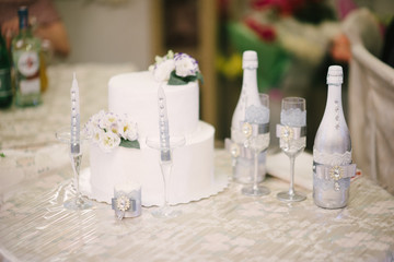 Fototapeta na wymiar Festive wedding table setting.Table decoration on the wedding day