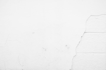 White Broken Concrete Wall Texture Background.