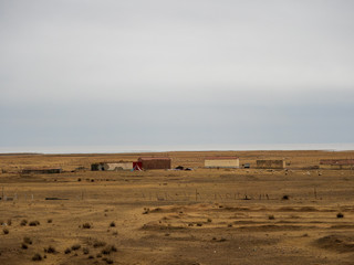 Car window scenery of Qinghai–Tibet railway in Tibet Autonomous Region, China.