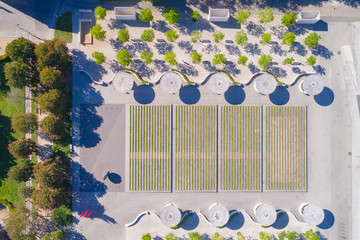 Georg-Büchner-Platz, Theaterplatz, Darmstadt, Hessen, Deutschland, Luftbilld