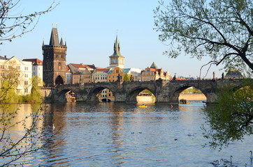 Charles Bridge in Prague in spring