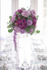 Festive wedding table setting.Table decoration on the wedding day