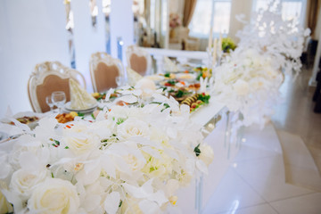 decoration of the banquet hall on the wedding day
