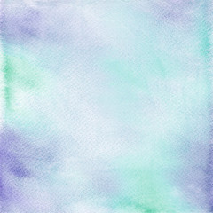 Abstract purple green watercolor background, illustration. Hand painted colorful grunge art with brush strokes on paper.