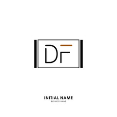 D F DF Initial logo letter with minimalist concept. Vector with scandinavian style logo.