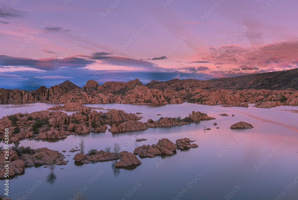 Poster Scenic Watson lake Prescott Arizona at Sunset