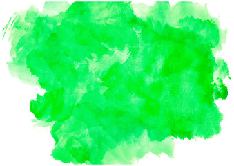 green watercolor strokes on paper.Design the sample for the texts of postcards