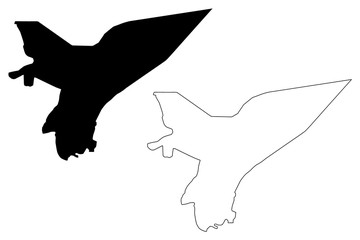 Marib Governorate (Governorates of Yemen, Republic of Yemen) map vector illustration, scribble sketch Ma'rib map