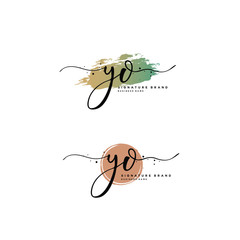 Y O YO Initial letter handwriting and  signature logo.