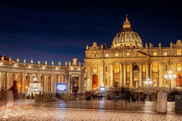 Fototapeta na wymiar Saint Peter Basilica building in Vatican Rome