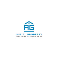 Logo template vector Design, property, real estate with the initials AG - Vector