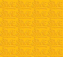 Vector illustration seamless pattern jelly lettering slime on a yellow background from slime