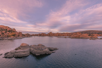Scenic Watson lake Prescott Arizona at Sunset