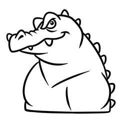 Strong brutal crocodile animal character cartoon illustration isolated image coloring page