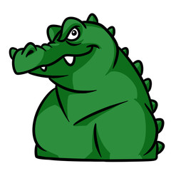 Strong brutal crocodile animal character cartoon illustration isolated image