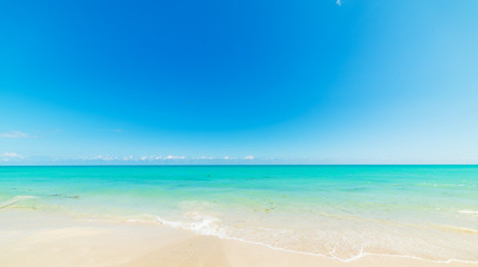 Fototapeta na wymiar Blue sky and turquoise water in Miami Beach shor