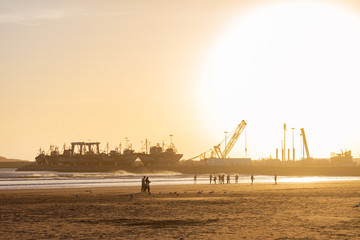 Sunset on the Beach in Essaouira Morocco