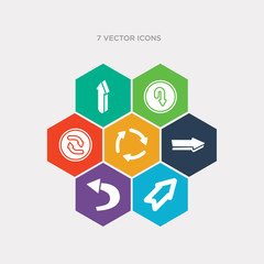 simple set of right arrow, back drawn arrow, 3d forward arrow, looping arrows icons, contains such as icons rotating arrows, downward rotation, 3d up and more. 64x64 pixel perfect. infographics