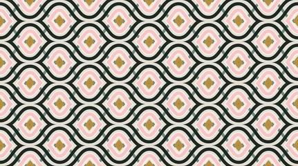 Wall murals Light Pink Seamless pattern geometric. Delicate beautiful ornament. Geometric fashion fabric print.  Seamless vector pattern.