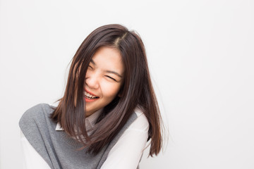 Fototapeta premium Smiling beautiful asian white collar women
