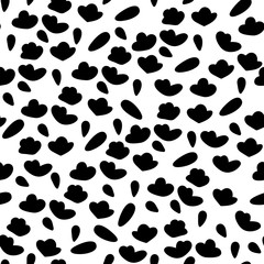 Vector organic seamless abstract background, botanical motif with stylized small leaves, freehand doodles pattern.