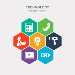 simple set of battery power, laptop frontal monitor, hairdressing tools, light on icons, contains such as icons add call, telephone receiver, mathematical operations and more. 64x64 pixel perfect.
