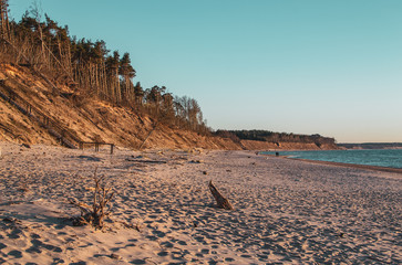 Landscape of Baltic seaside, Latvia, Jurkalne, toned photo