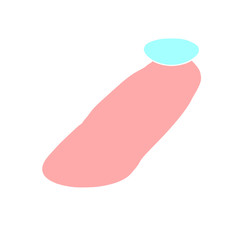 vector ilustration of eye lense on human finger