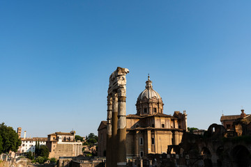 view of the street of the imperial holes in Rome, Italy