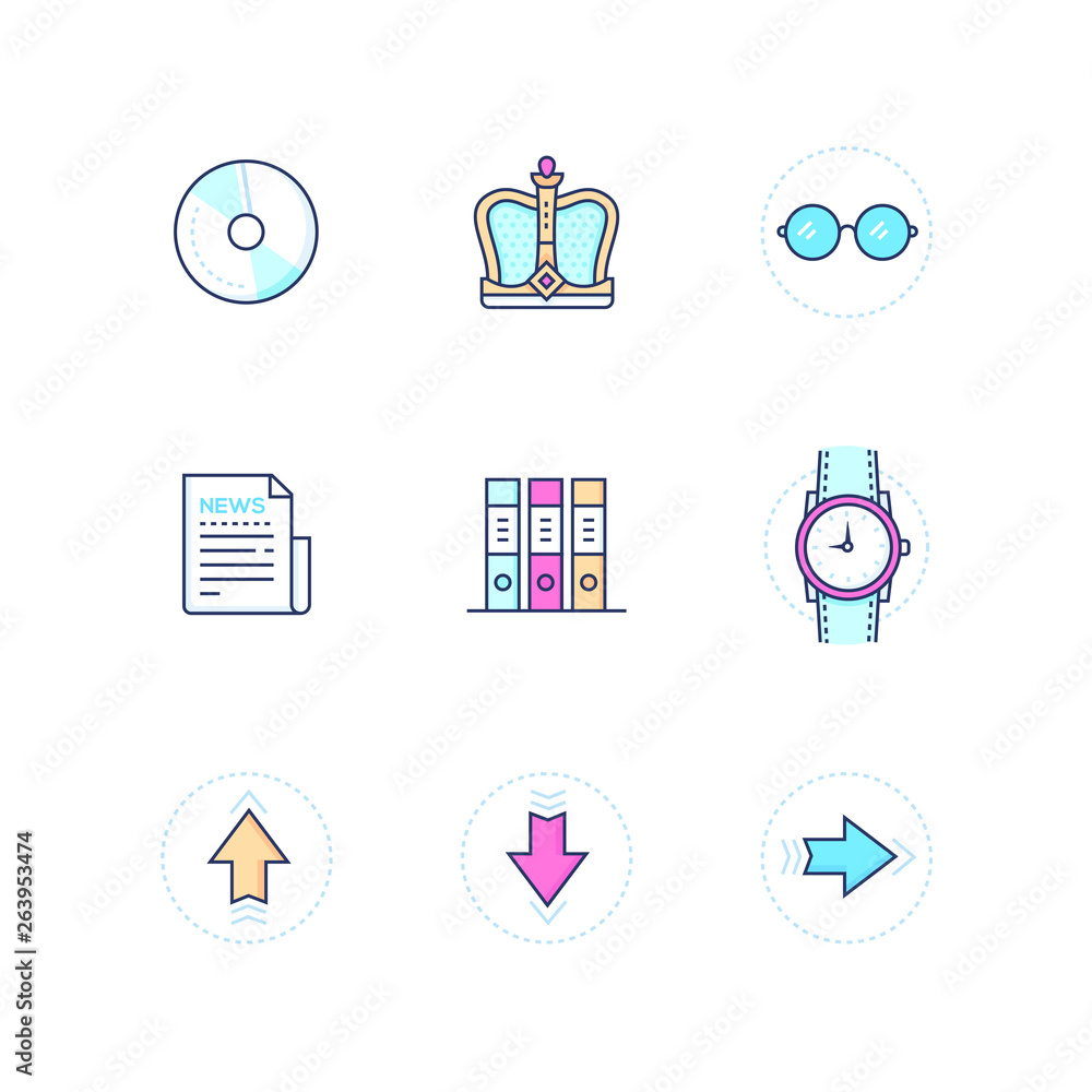Poster business concepts - modern colorful line design style icons set
