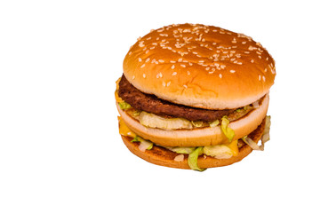 Fresh hamburger isolated on the white background