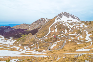 Rieti (Italy) - The summit of Monte Terminillo with snow. 2216 meters, Terminillo Mount is named...