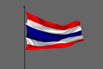 Waving flag of Thailand. 3D rendering