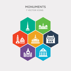 simple set of greek column, monument site, spain, russia icons, contains such as icons philippines, denmark, cambodia and more. 64x64 pixel perfect. infographics vector