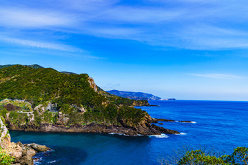 Naklejka premium [静岡県] 南伊豆の河津町の海岸風景