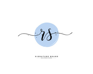 R S RS initial logo handwriting  template vector