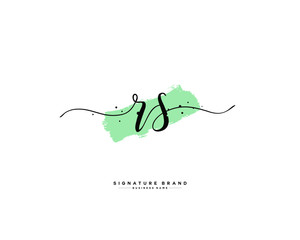 R S RS initial logo handwriting  template vector