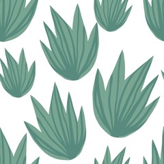 Simple tropical green leaves seamless pattern. Summer design for fabric