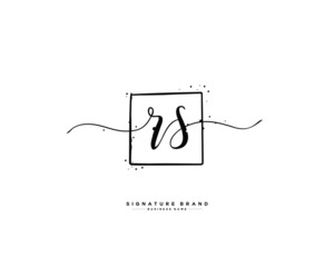 R S RS initial logo handwriting  template vector