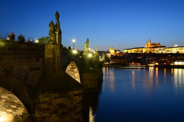 Charles Bridge in Prague at night