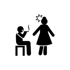 Smoking, man, liver, aggressive, women icon. Element of liver cancer icon. Premium quality graphic design icon. Signs and symbols collection icon for websites, web design