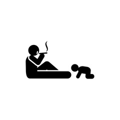 Man, smoking, baby icon. Element of liver cancer icon. Premium quality graphic design icon. Signs and symbols collection icon for websites, web design