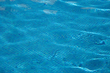 blue clear water in the pool