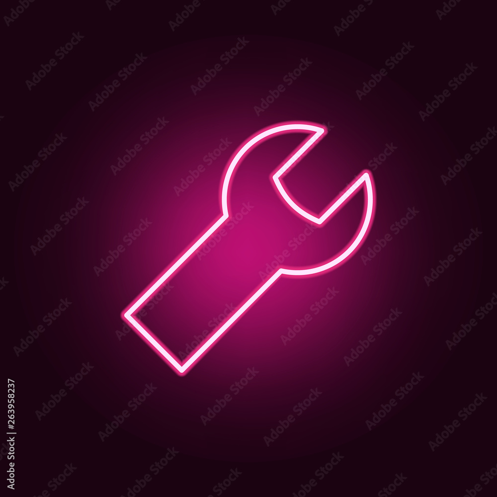 Poster wrench icon. elements of web in neon style icons. simple icon for websites, web design, mobile app, 