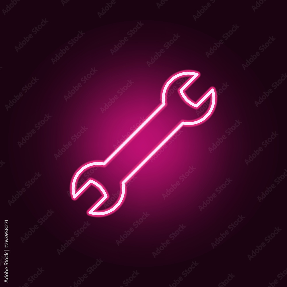 Poster wrench icon. elements of web in neon style icons. simple icon for websites, web design, mobile app, 