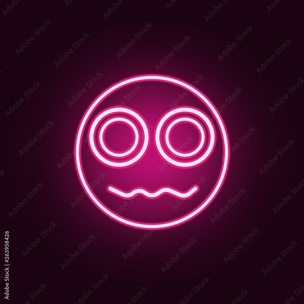 Poster an indignant smiley icon. elements of web in neon style icons. simple icon for websites, web design,