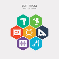simple set of repair tool, registration mark, school triangle, free transform icons, contains such as icons quark, cobbler, calipers and more. 64x64 pixel perfect. infographics vector