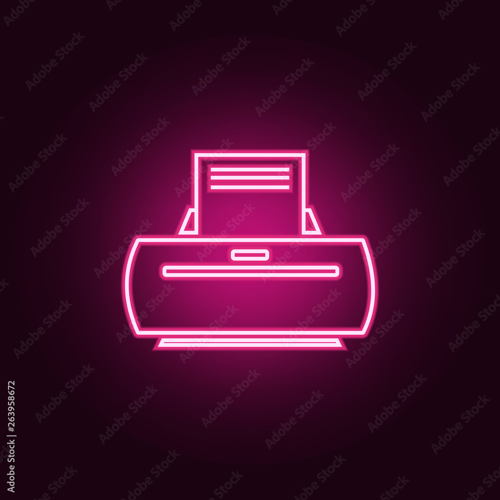 Poster printer icon. elements of web in neon style icons. simple icon for websites, web design, mobile app,