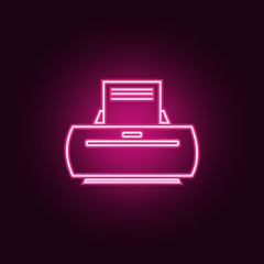 Printer icon. Elements of Web in neon style icons. Simple icon for websites, web design, mobile app, info graphics